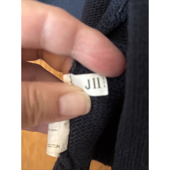 VTG Esprit Sport Navy Blue Polka Dot Button-Down Cardigan Sweater - 80s, Size L - Picture 6 of 7